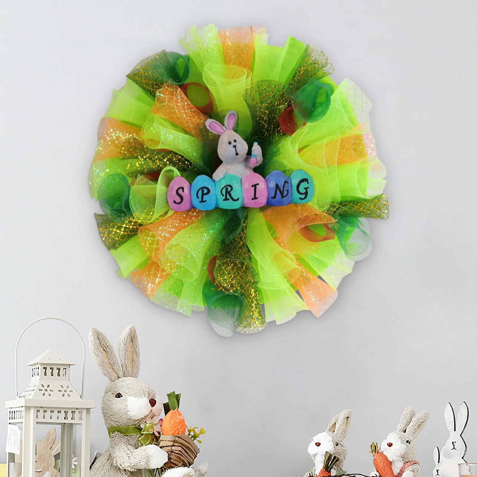 Искусственный венок лаванды в виде кролика цветочная гирлянда с зелеными