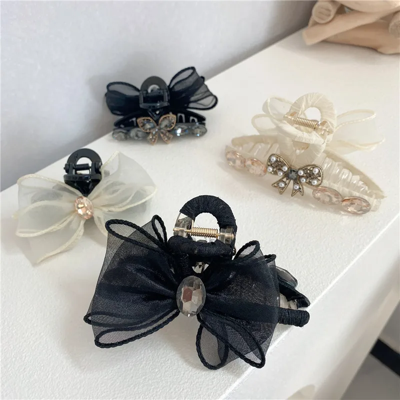 

The New Hair Claws Temperament Grab Butterfly rhinestones Hair Elegant Vintage Headband Hair Clips Fashion Bow Accessories