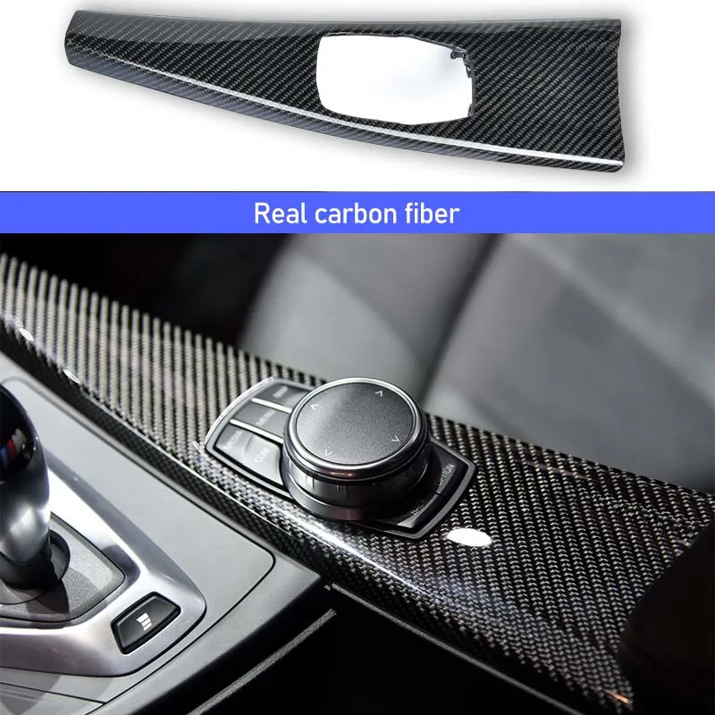 

For BMW 3 4 Series F30 Real Carbon Fiber Center Control Panel/Gear Shift Panel /Inside Door Handle/Multimedia Control Cover Trim