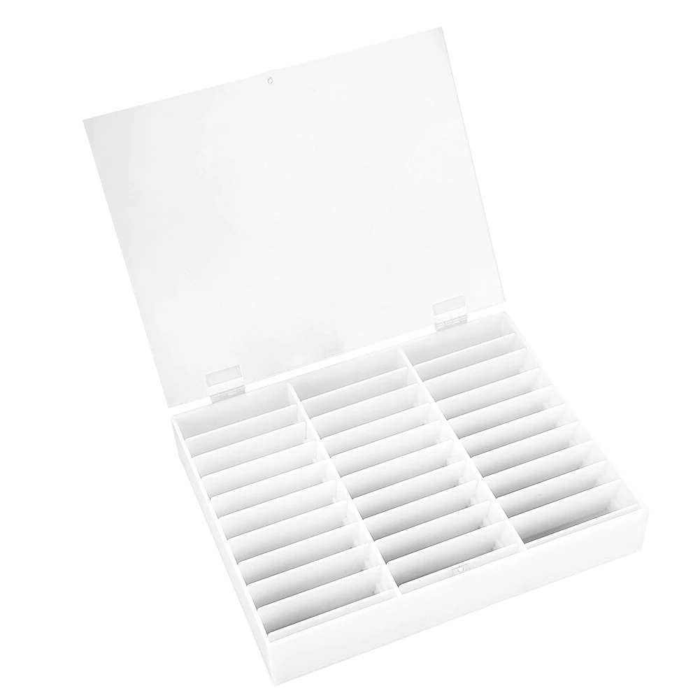 

Nail Art Decoration Container Empty Nail Tips Storage Box Fake Nail Display Case (White)