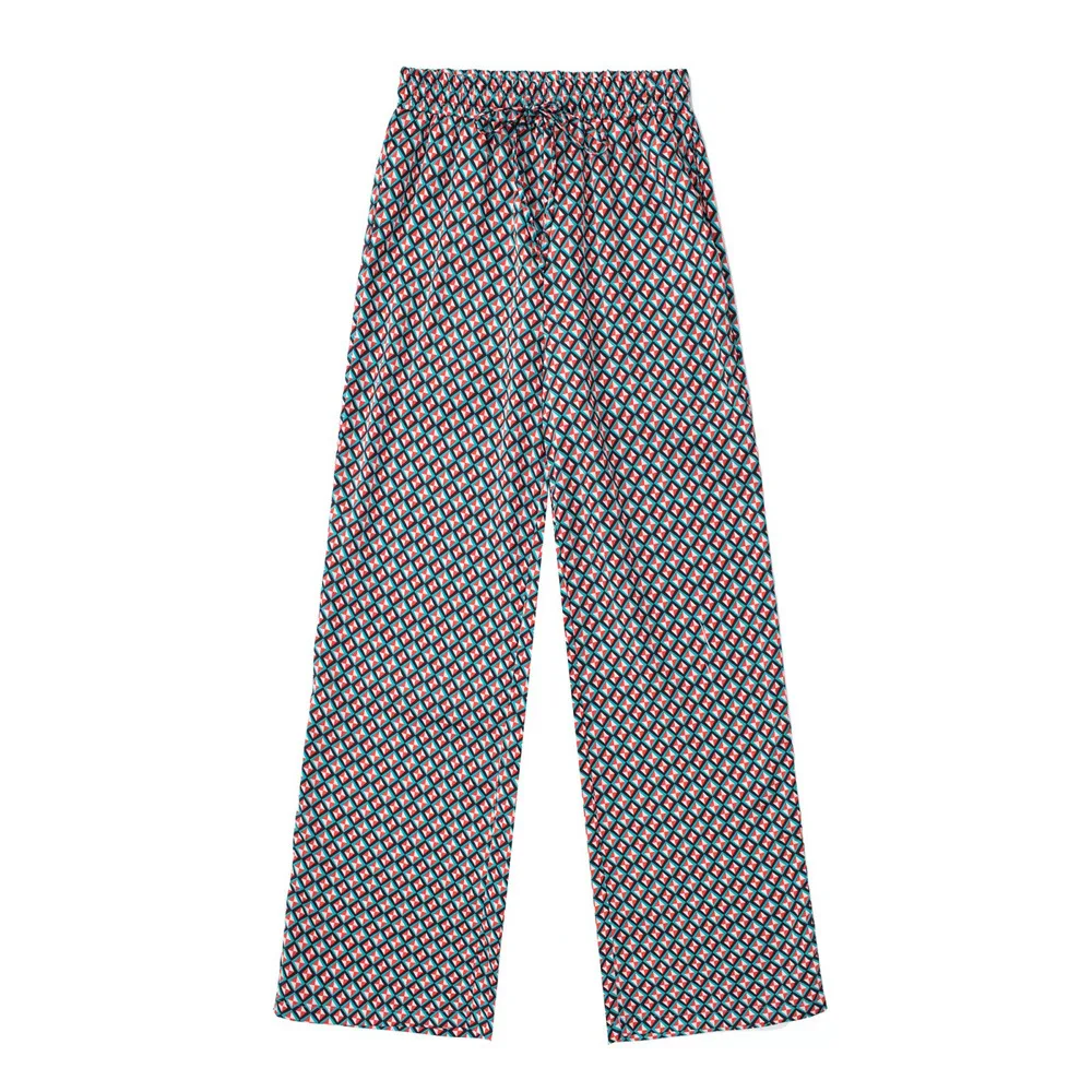

PB & ZA2022 Spring/Summer New women's clothing fashion personalized commuting geometric pattern printed long wide leg pants