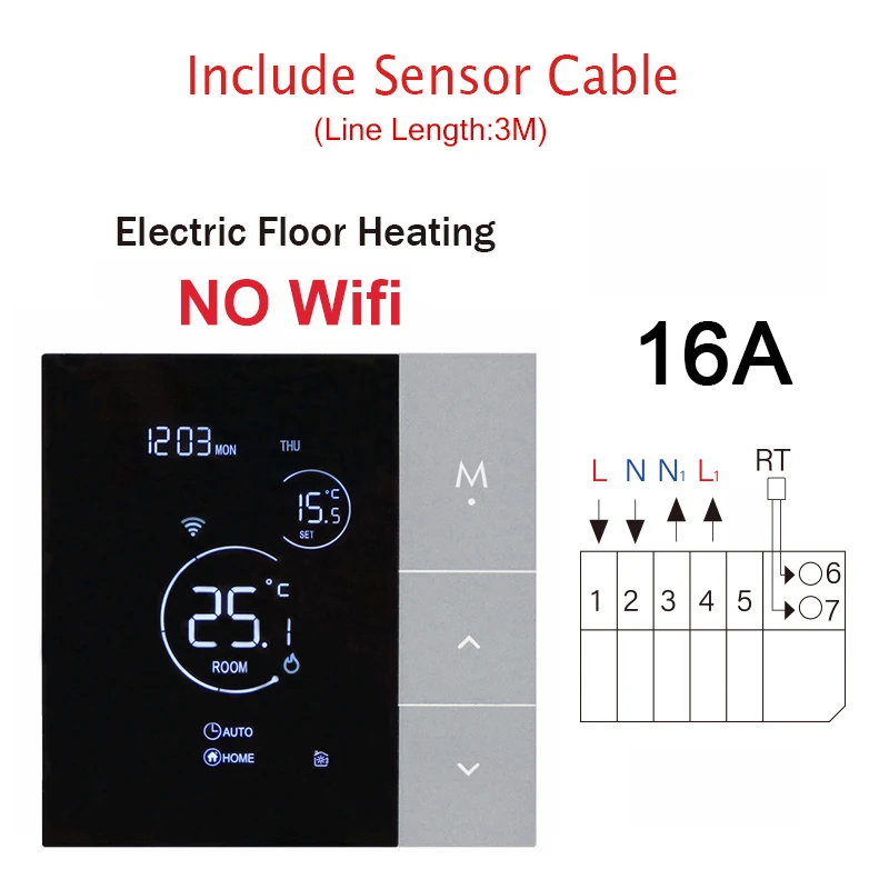 

EARUELECTRIC Термостат для теплого пола Wi-Fi 3А/16А