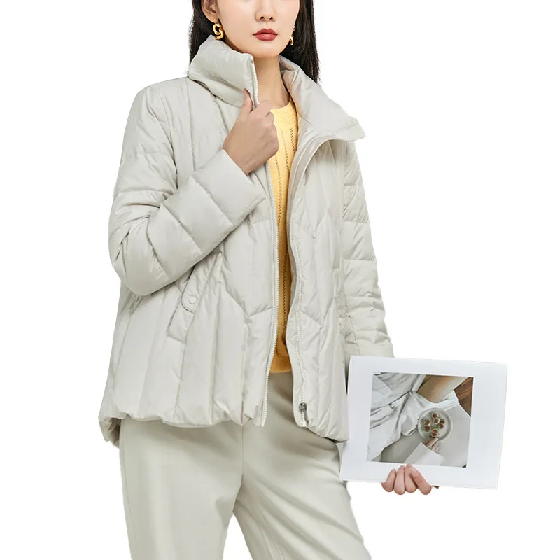Winter 90 white duck down jacket temperament commuting simple jacket down jacket