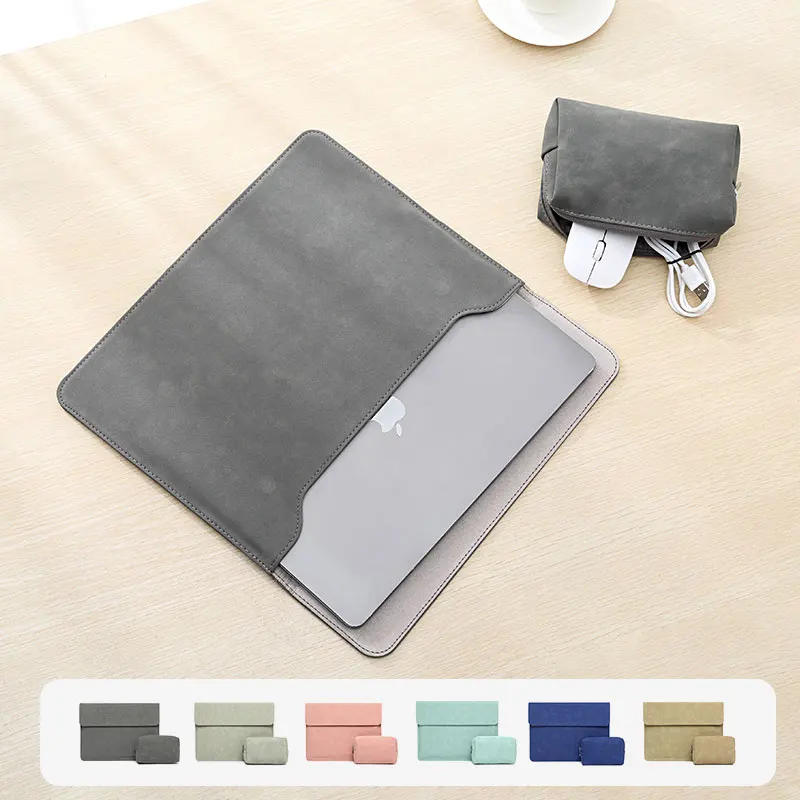 

2022 Leather Laptop Bag For Macbook Pro 2020 Case A2338 13 14 Air M1 Chip A2337 11 12 15 Waterproof Computer Bags Slim Matte