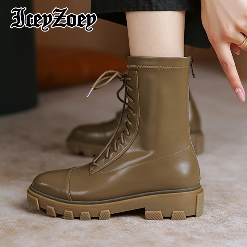 

IceyZoey Short Boots Winter Shoes For Women 2022 New Arrival Female Ankle Boots Ins Fashion Casual Female Footwear Size 34-39