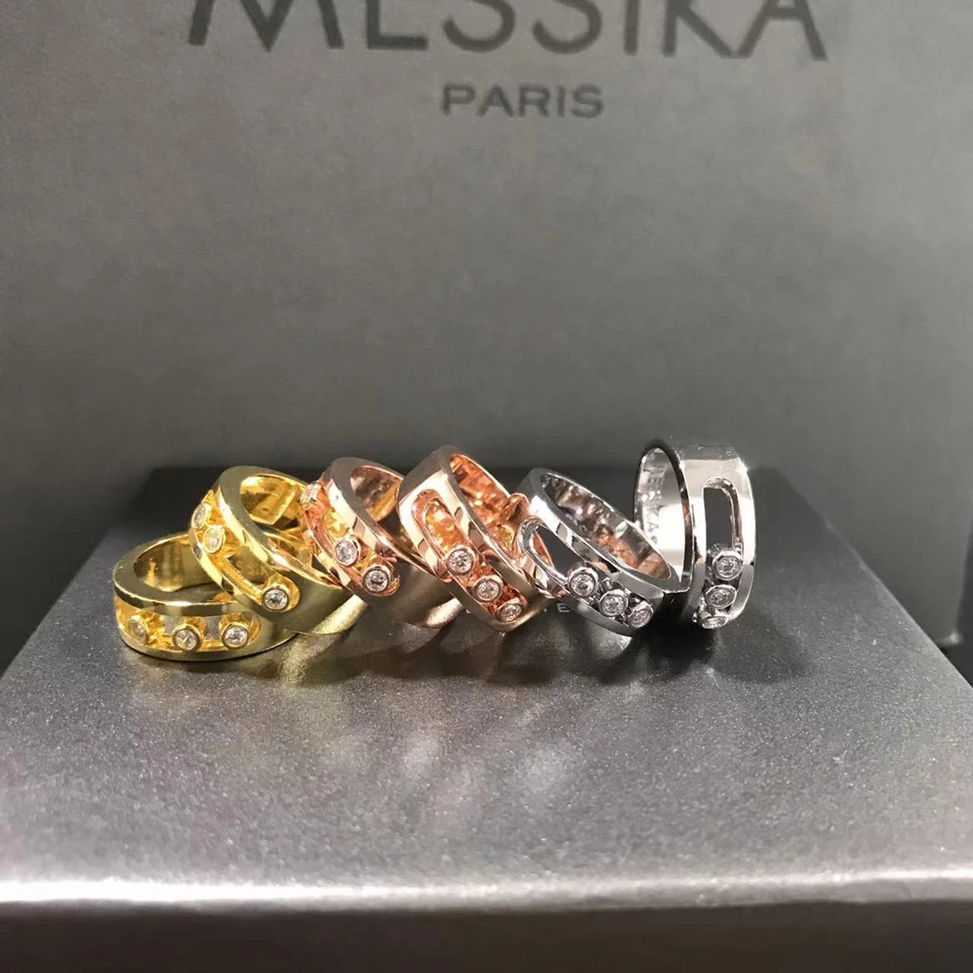 

925 Sterling Silver Move Joaillerie Collection Women's Ring. unique design. Moving diamonds. Christmas present