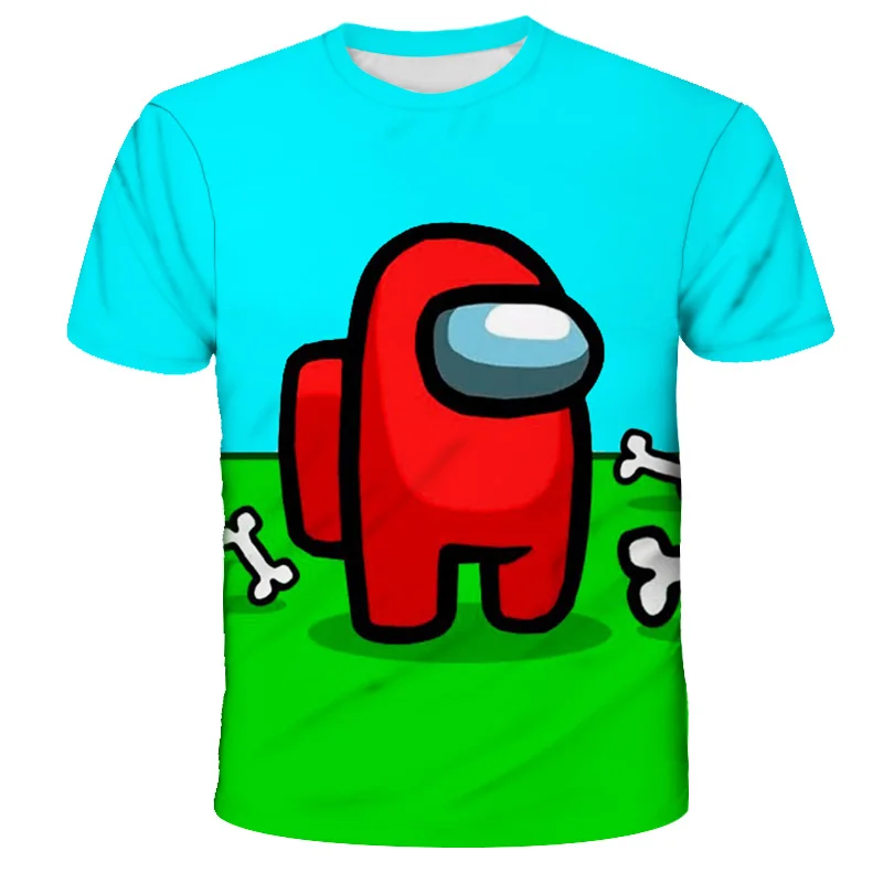 

3D Print 4-14 Years Children Clothing Boys Among Us Short Sleeve Fashion Video Game T-shirt Kid Sweatshirt Clothes Boys T-shirts