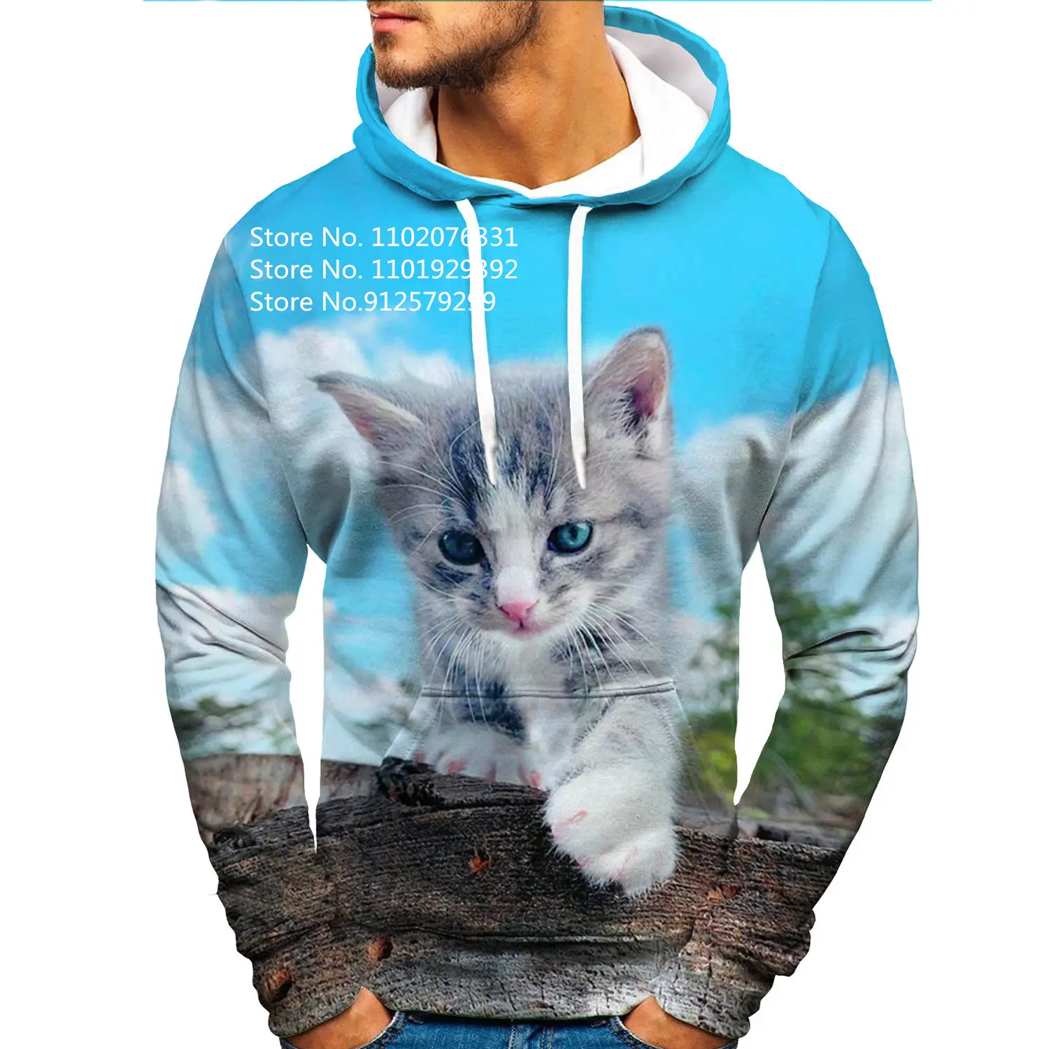 Cool Fashion Animal Cat 3d Printing Hoodie Funny Pet Casual Hoodies Couple Sweatshirt Unisex Pullover