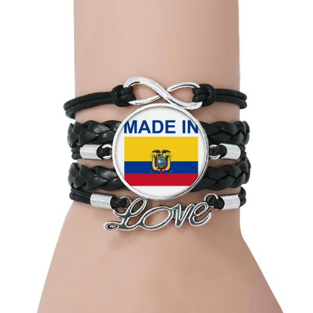 

Ecuador Country Love Bracelet Love Accessory Twisted Leather Knitting Rope Wristband