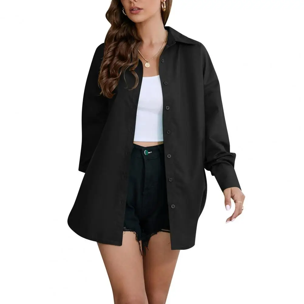 

Spring Autumn Bright Color Women Shirt Tops Lapel Long Sleeve Loose Office Lady Shirt Coat Streetwear blusa mujer moda 2023
