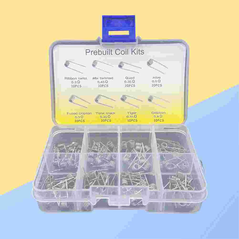 

80Pcs Prebuilt Coils 0.3Ω 0.35Ω 0.45Ω 0.5Ω 0.8Ω Premade Coil Set 3mm Heating Wire for RDA, RBA, RDTA Hobby Use