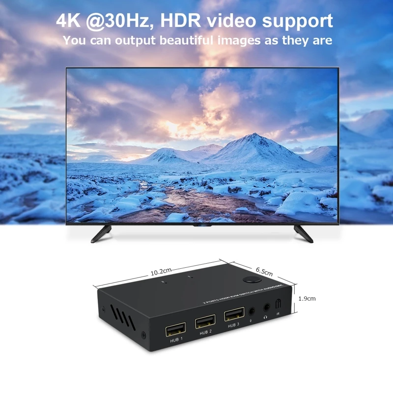 

HDMI-совместимый квм-переключатель 2 в 1 выключатель совместного использования для компьютера с дистанционным управлением