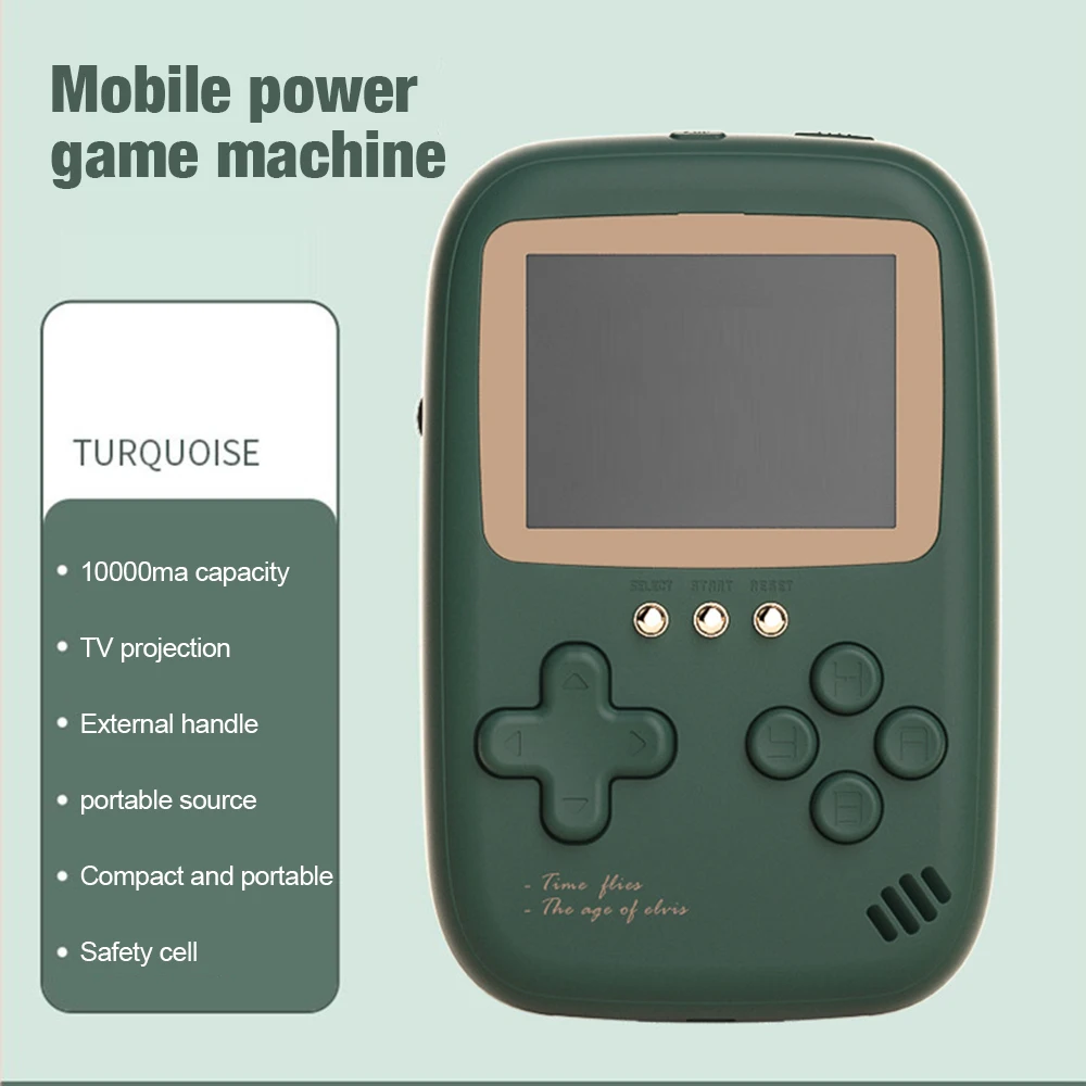 

10000mAh Large Capacity Portable Retro Game Console 2.8 Inch Power Bank Video Game Dual USB Output Mini Handheld Game Console