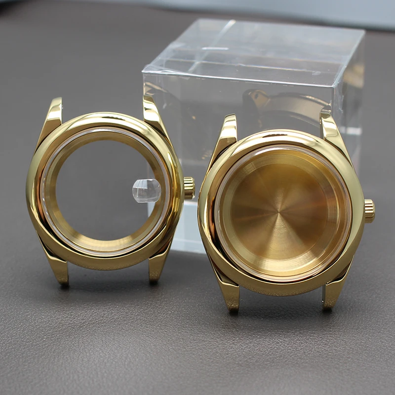 

Gold 36mm/40mm Watch Case Sapphire Crystal Glass 100M Waterproof For Oyster Air King Seiko NH35 NH36 NH38 Miyota 8215 Movement