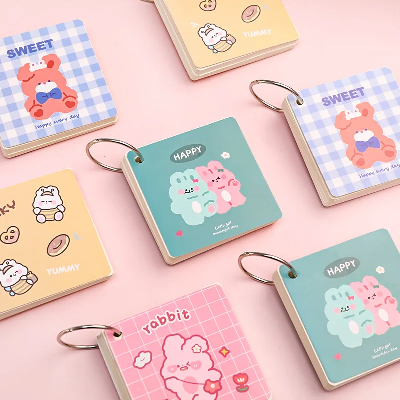 

Creative Cute Mini Loose-leaf Hand Book Student Portable Notebook Ring Binder Kawaii School Supplies
