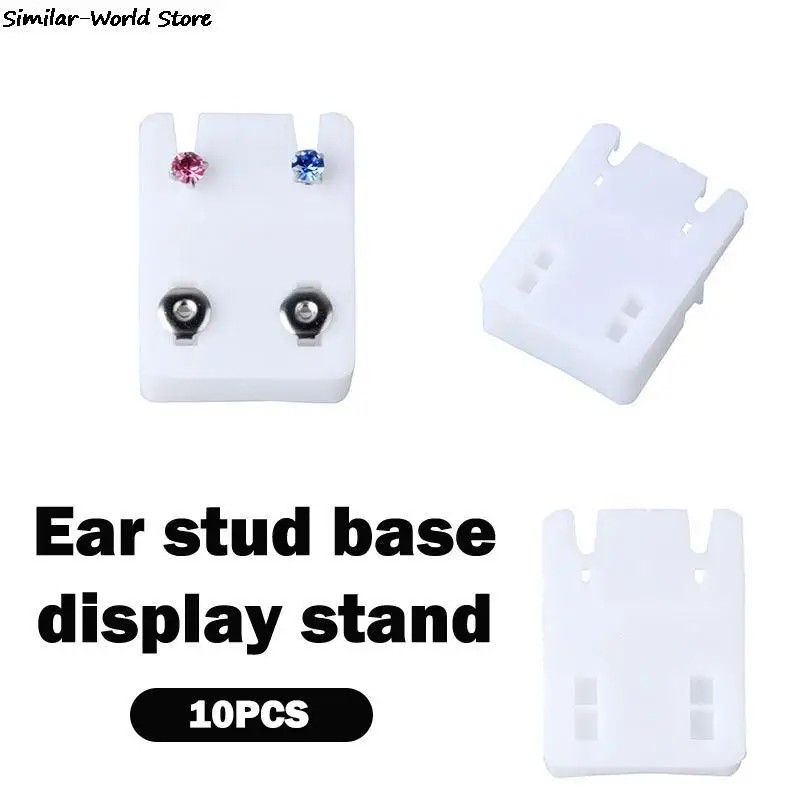 

10Pc Ear stud base stand display stand ear stud exhibition display props white rectangular ear stud packaging wholesale
