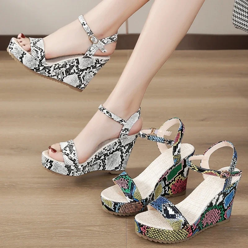 

Fashion Women Wedges Sandals Casual Buckle Strap Heel Platform Summer Gladiator Sandals Open Toe Roman Shoes Ladies 2023