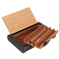 galiner book style cigar leather case travel humidor box 4 tube holder cigar humidor for cigars