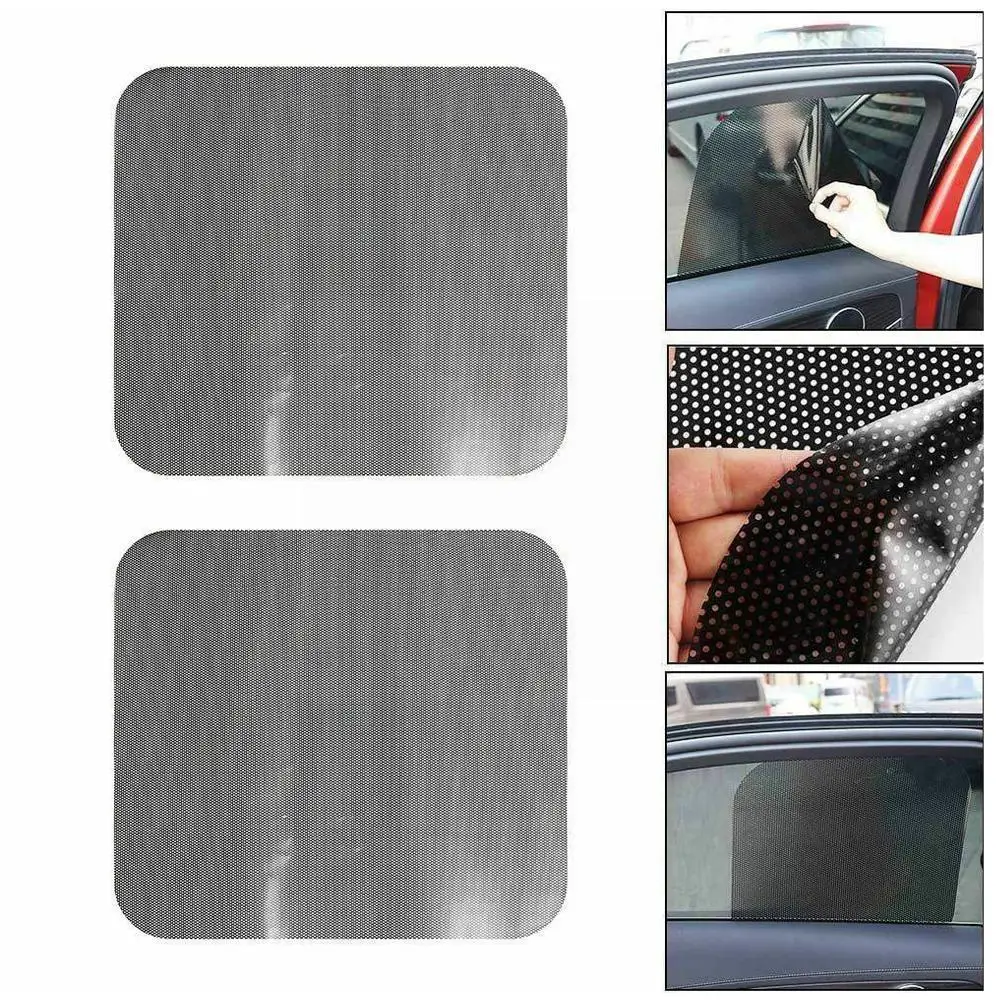 

2/4Pcs Car Sunshade Stickers Static Electrostatic Window Stickers Side Cover Car Film Sun Block Sun-shading Blocks Windows G5M6