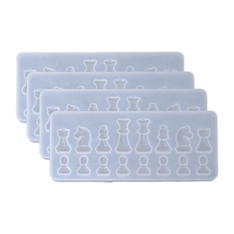

4Pcs Chess Mould DIY Crystal Epoxy Silicone Mould High Mirror Mould
