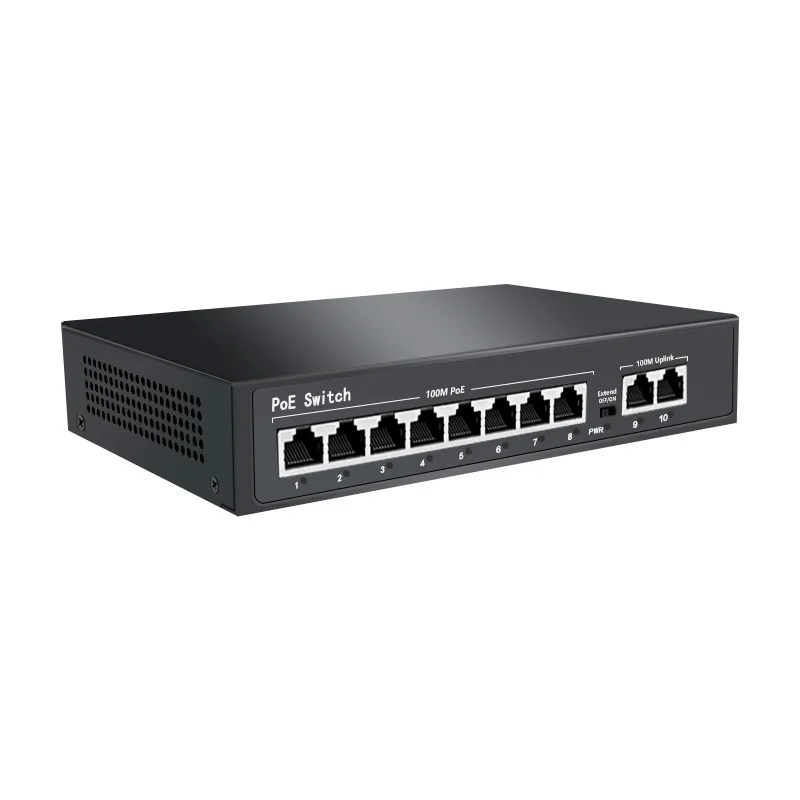 8ports POE Switch With 2Uplink and SFP Active For IP Cameras/Wireless AP/CCTV Cccam IEEE 802.3 AF/AT Built in Power Adapter enlarge
