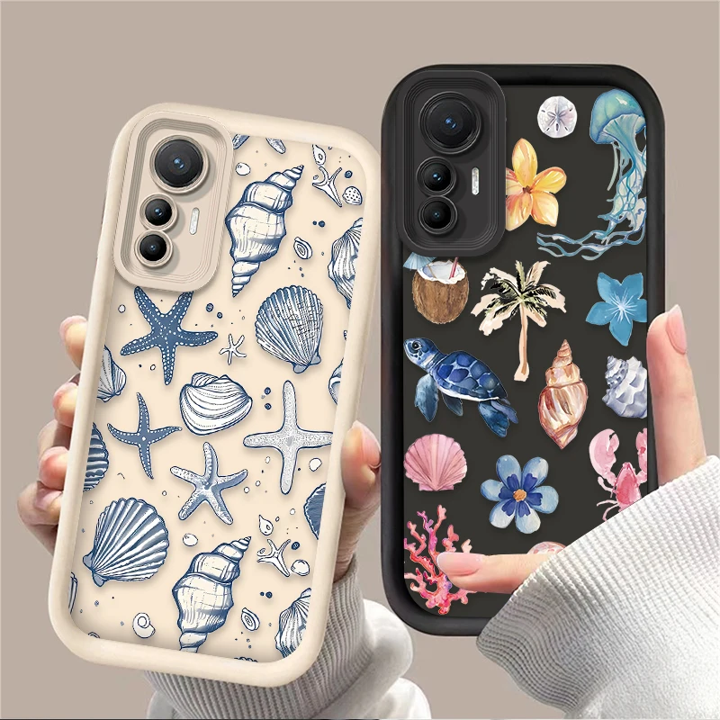 Фото Чехол для телефона Summer Marine Organism для Xiaomi Poco X6 X7 F5 F6 X5 X3 NFC F3 M6 Pro 4G Mi 13 12 11 Lite 5G 14 13T 12T 11T 14T Pro №1