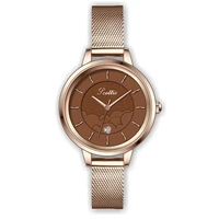 high quality japan quartz movement official women wristwatch stainless steel mesh rose gold waterproof ladies watch dropshipping
