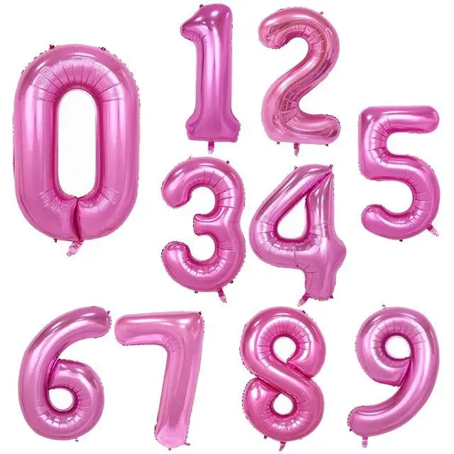 

1pc 40 Inch Gradient Large Numbers Balloon Birthday Anniversary Party Wedding Decorations Helium Foil Mylar Big Number Balloons