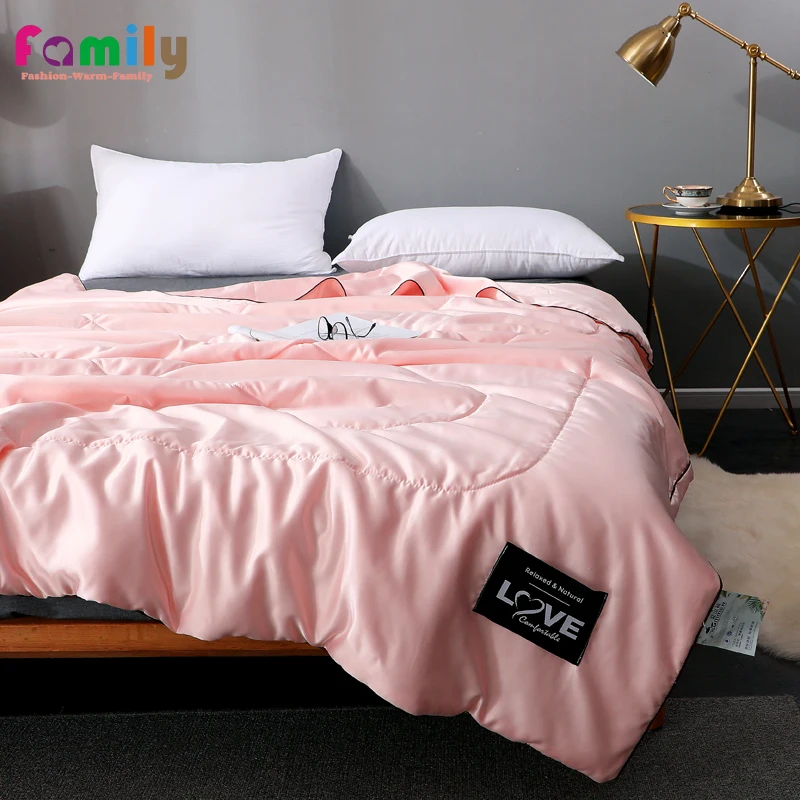 

New Ice Cream Summer Air Conditioning Quilt Plaid Comforter Bamboo Fiber Bedding Bedspreads Blanket Quilt Duvet Bed Queen King
