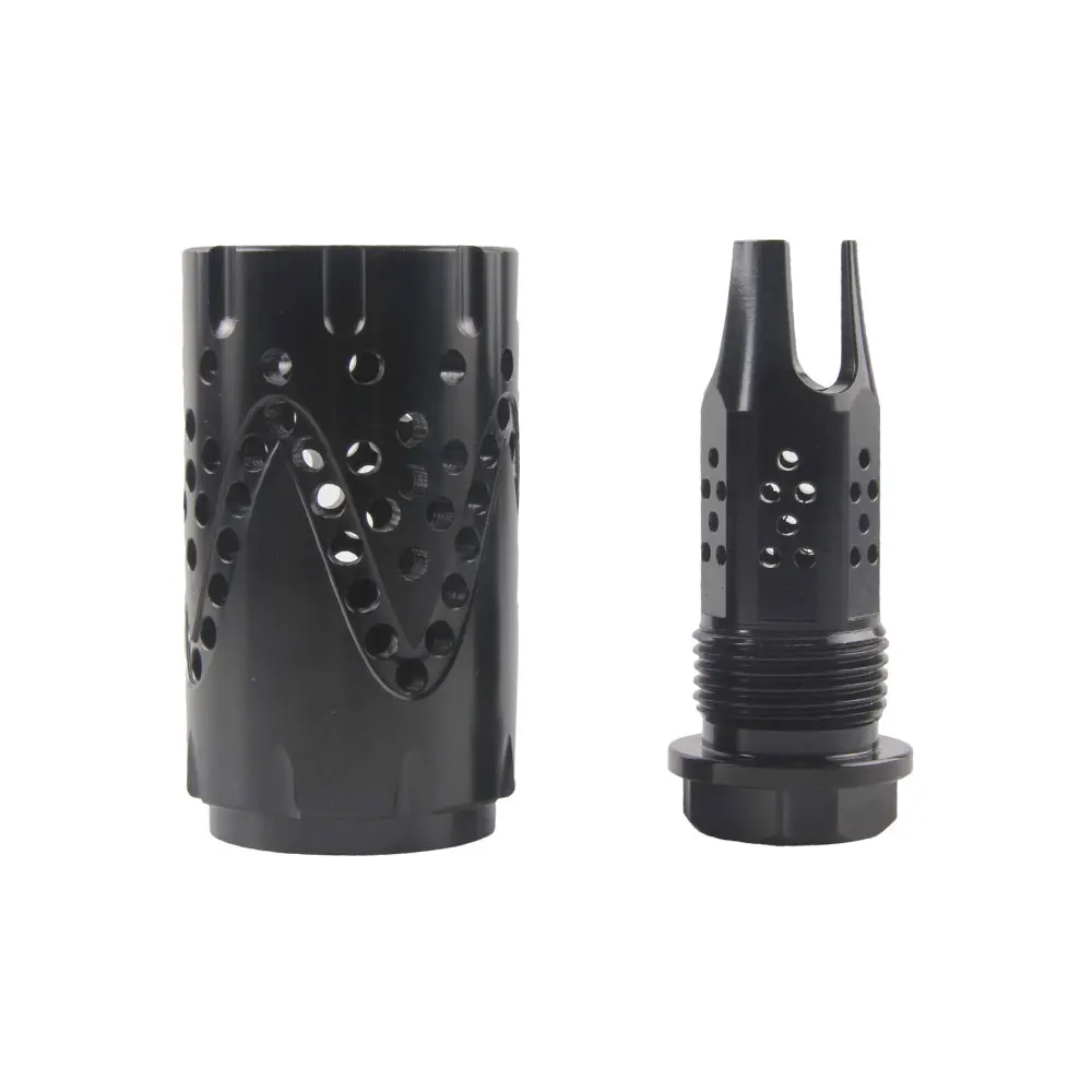 

1/2x28 5/8x24 Aluminum black muzzle devices flash mounts with 1.375x24 TPI adapter