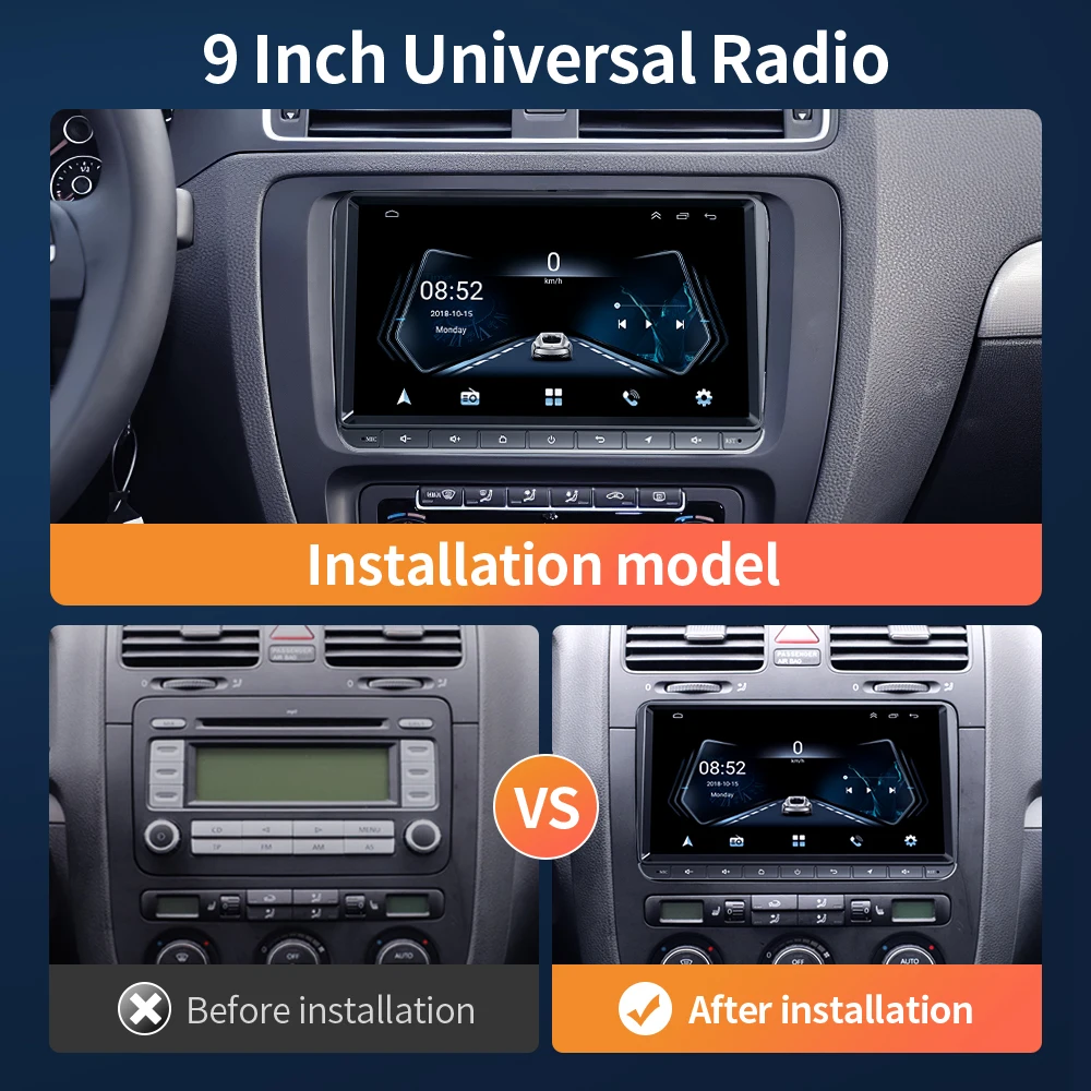 2din Android для Volkswagen VW Polo Jetta Skoda Octavia 2 Golf 5 7 Touran Автомагнитола мультимедийный плеер