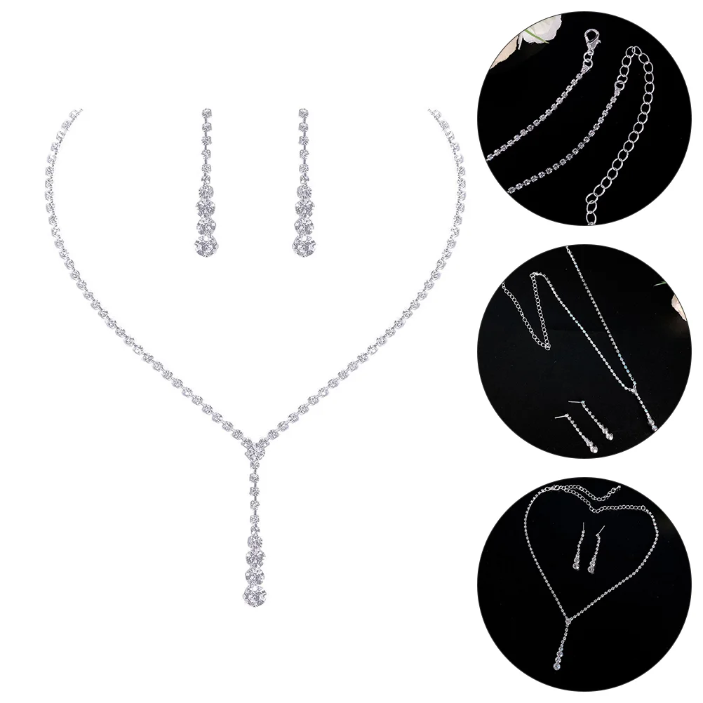 

Jewelry Weddingset Pearl Necklace Bridesmaid Bridalwomen Sets Bridesmaids Prom Earringbride Crystal Diamond Pendantday Chain