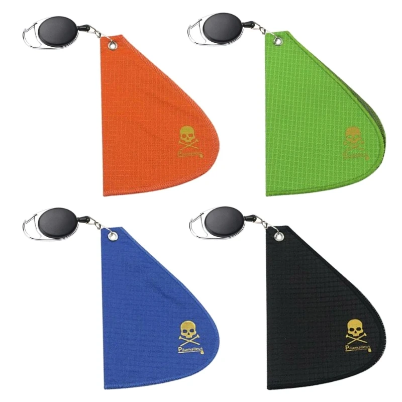 

Golf Balls Cleaning Cloth Double-Sided with Carabiner Clip Golf Head Clean Towel