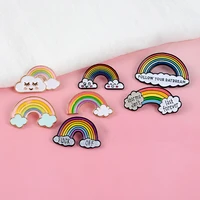 2pcs european and american creative cartoon rainbow corsage set rainbow cloud paint brooch bag wrapping brooch badge