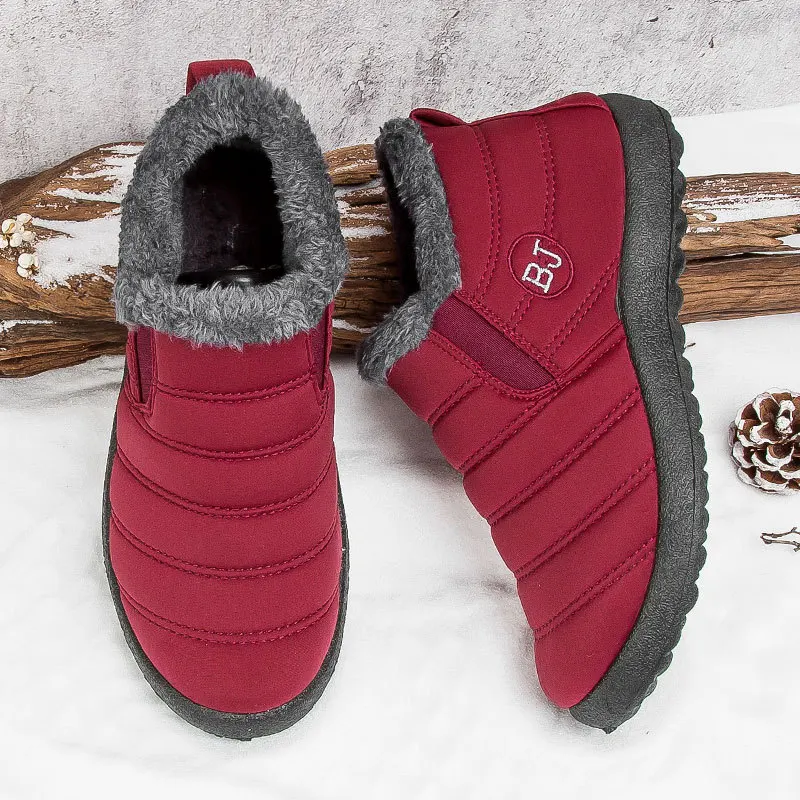 

Large Size Cotton Shoes 2022 Winter New One Pedal Plus Velvet Thick Snow Boots Waterproof Foreign Trade Fashion Cotton Boots