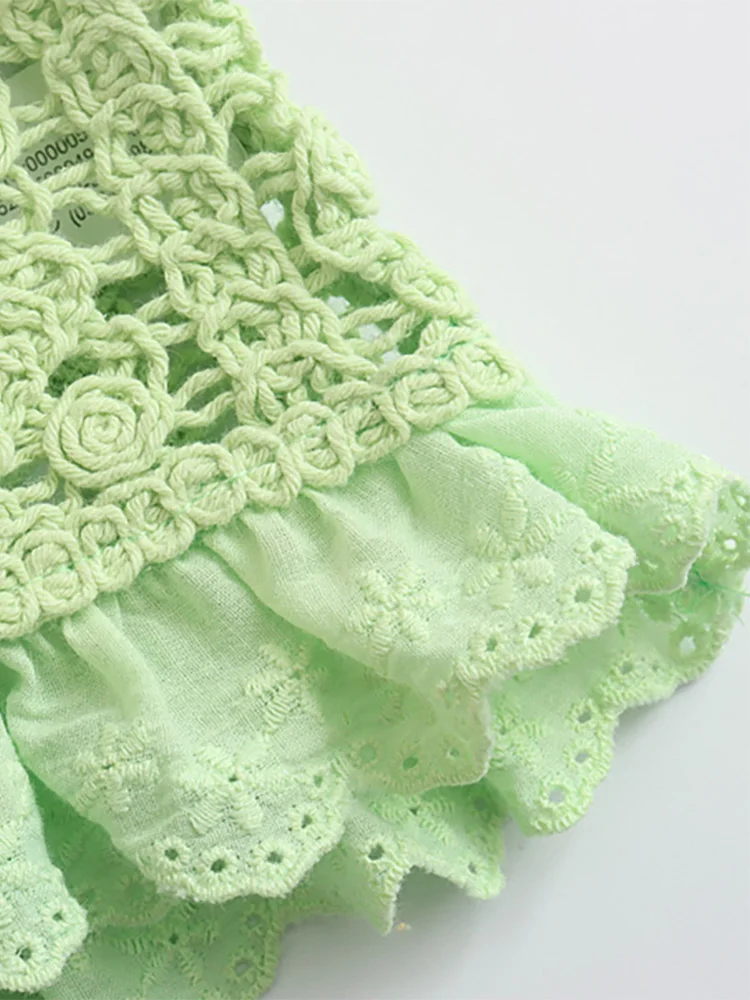 Летняя одежда для женщин майка 2022 отпуск бохо винтажный ажурный вязаный топ