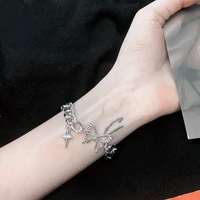 bohemian style butterfly cuban chain bracelet womens punk style bracelet bracelet gift jewelry