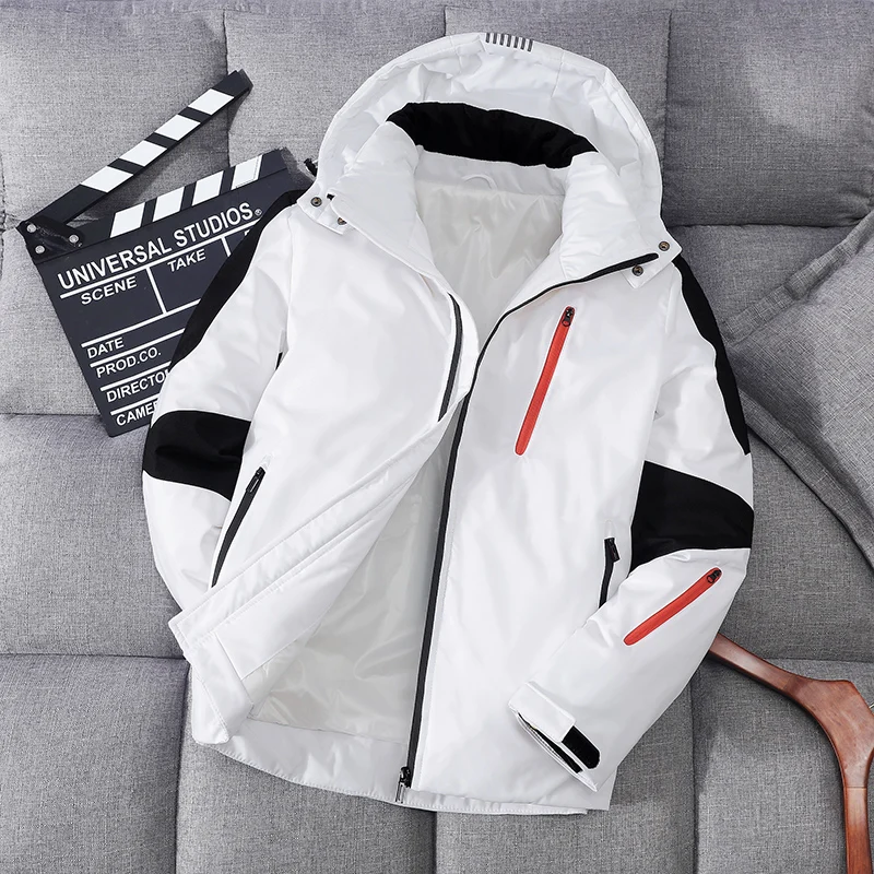 New Korean Autumn and Winter Men's Casual Couple Coat Hooded Down Coat Short Fashion Brand Lightweight Warm keeping