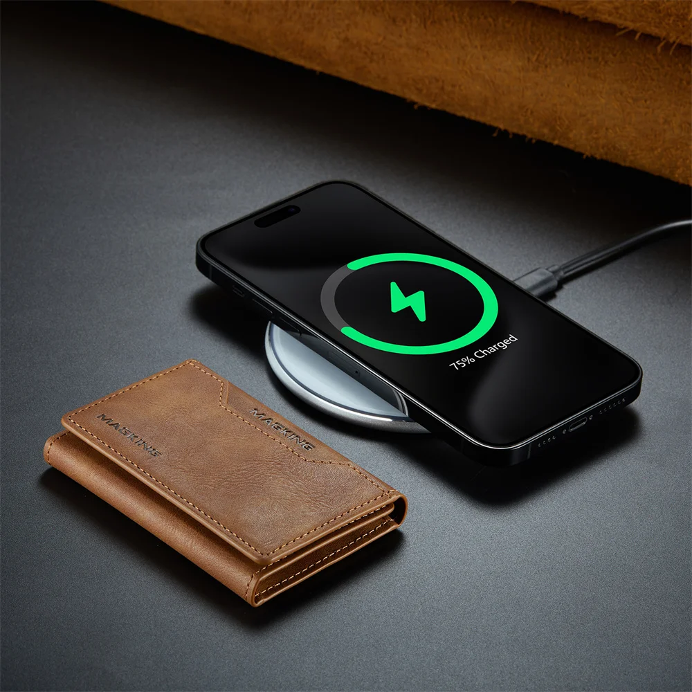 Магнитный кошелек для iPhone серии 16/15/14/13/12 легкая подставка телефона регулируемый