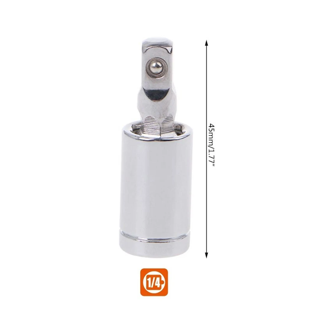 

1 Pc Wrench Socket Adapter 1/4 3/8 1/2 Universal Joint 360 Deg Ratchet Angle Extension Bar Socket Adapter Hand Manual Tools