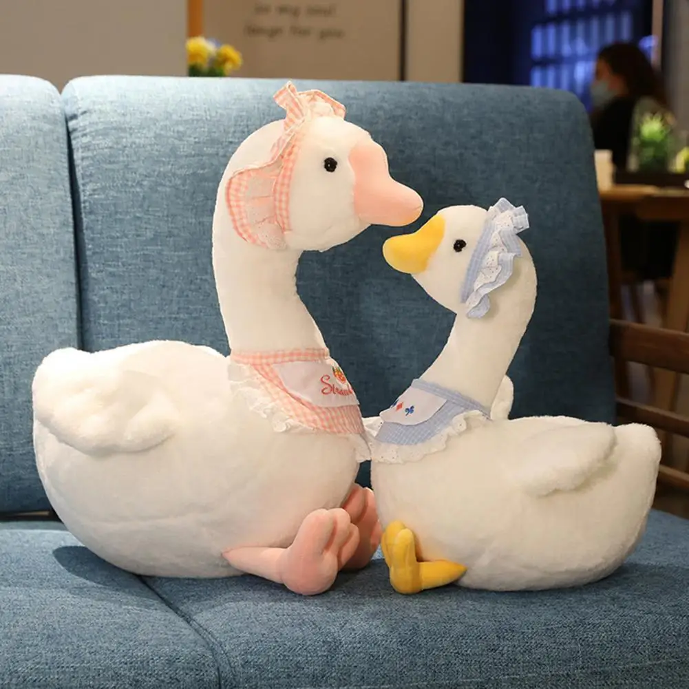 

Funny Stuffed Doll Decorative Skin-affinity Plush Doll Big White Gooses Stuffed Toy Home Decor