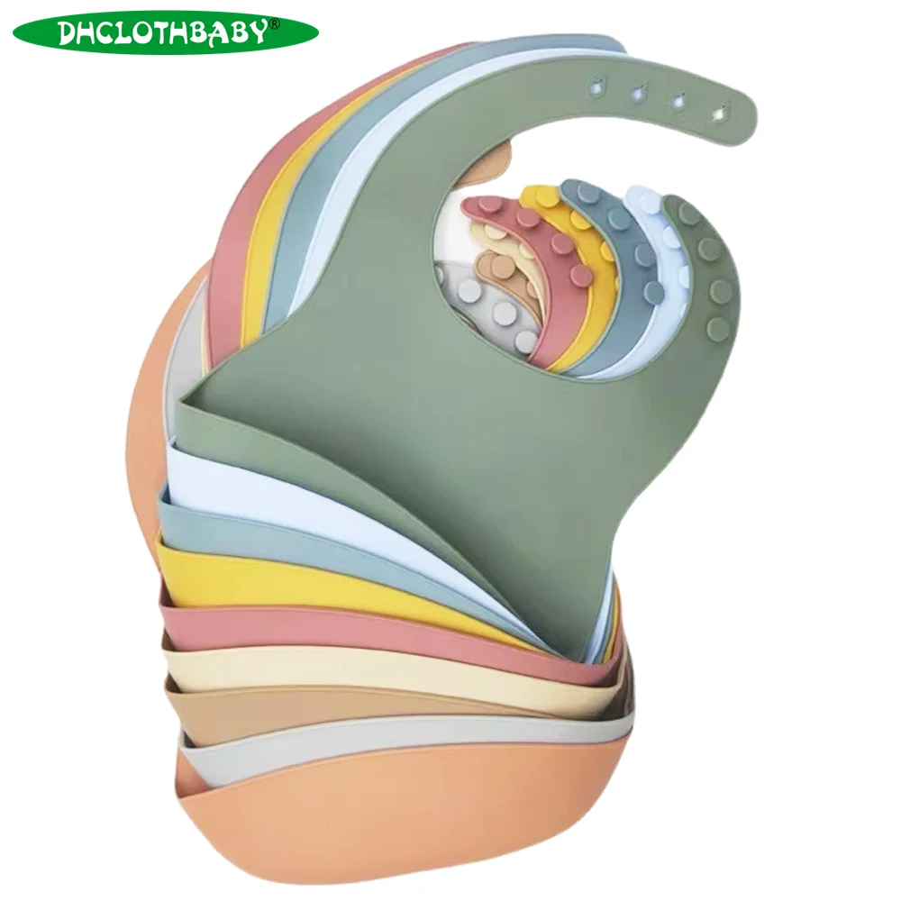 

Silicone bib Adjustable baby child lunch apron Girls boys healthy waterproof reusable drooling towel Feeding bib Good wash