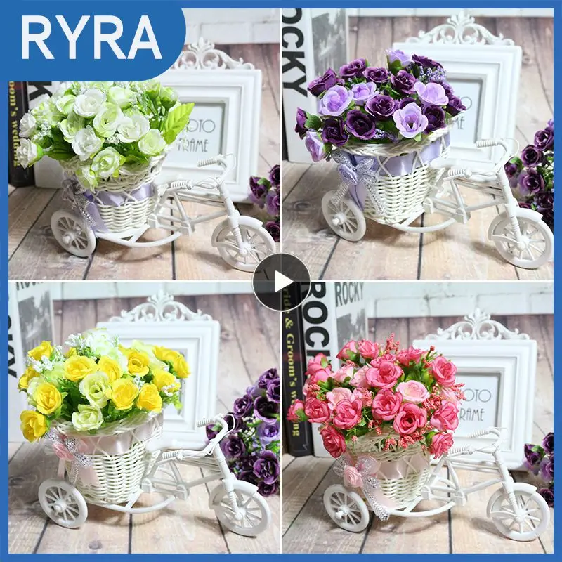 

Artificial Flower Basket Light Hibiscus Hanging Flowers With 2M LED Light String Home Pendant Simulation Led Lights Garden Decor