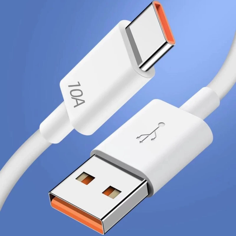 

10A Type C Cable 120W Super Fast Charging USB C Cable for Huawei Mate 40 Xiaomi12 Samsung Quick Charge USB C Wire Line Data Cord