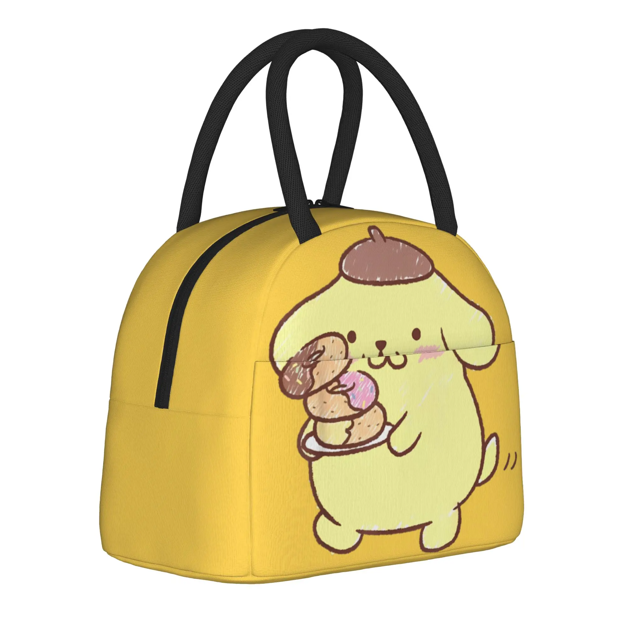 Фото Термосумка для обедов Pompompurin Donuts, герметичная, с мультяшным рисунком, контейнер для еды, термосумка-тоут, ланч-бокс для школы, активного отдыха, для мужчин и женщин №1