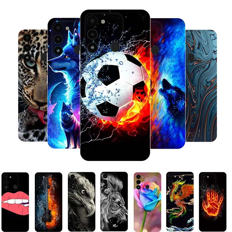 Чехол для Tecno Spark 8C Футбол Мягкие силиконовые задние чехлы 8 C KG5k KG5j Крышка телефона