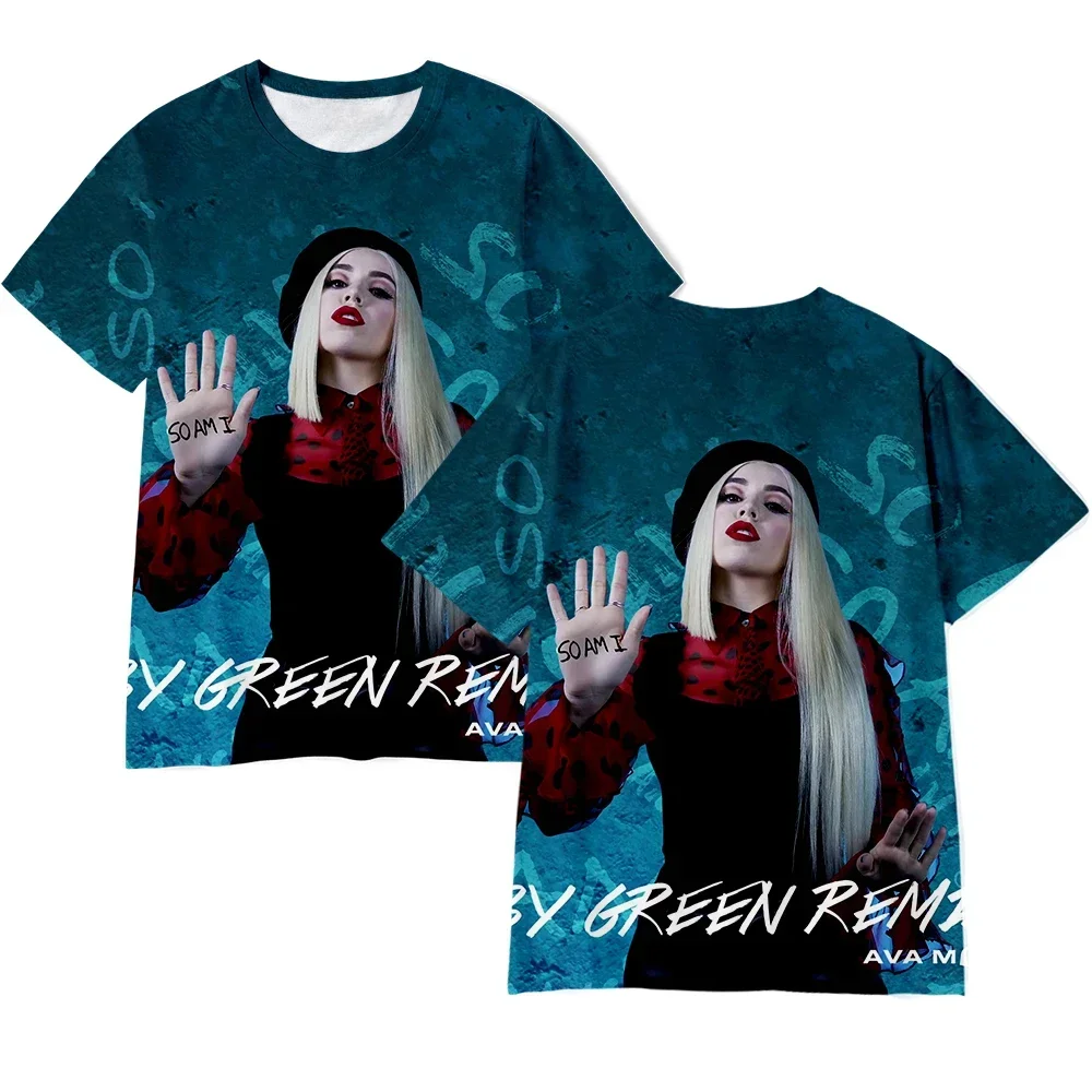 Популярная футболка Singser Ava Max с 3d принтом модные повседневные забавные топы в