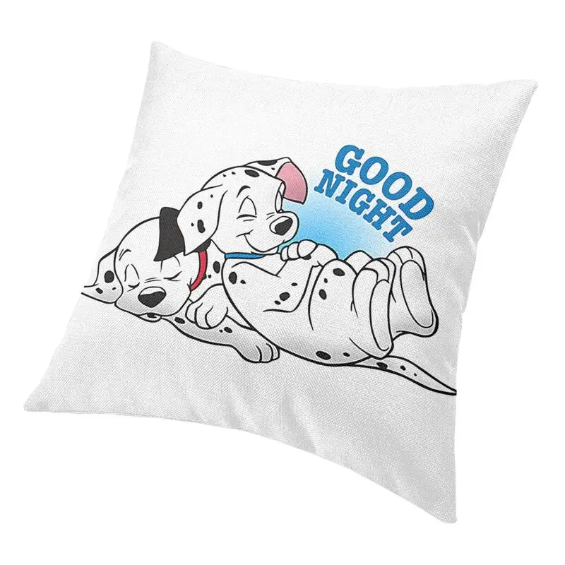 Good Night Dalmatian Spotty Dog Cushion Cover 45x45cm Polyester Cartoon Pillow Case for Car Square Pillowcase Home Decorative |