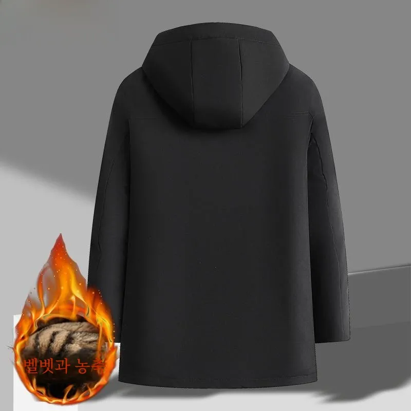 Woodpecker Middle-Aged and Elderly Parka Men's Cold-Proof Thickened Cotton-Padded Coat Dad Winter clothes Warm down Jacket Co...