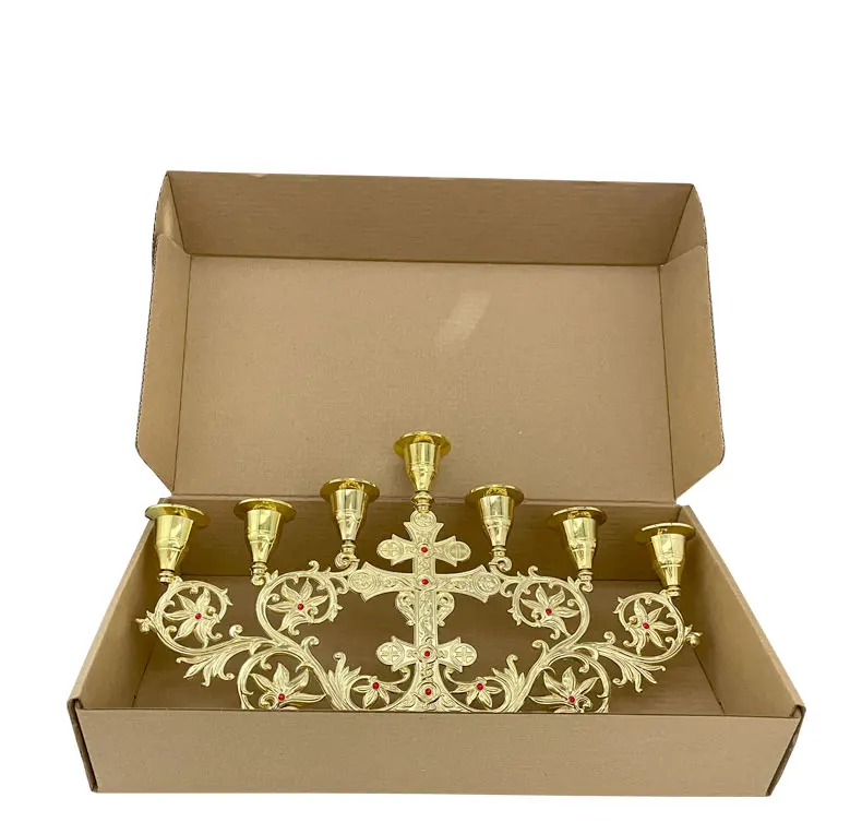 Православный Подсвечник Крест золотой христианский католический Votive украшение